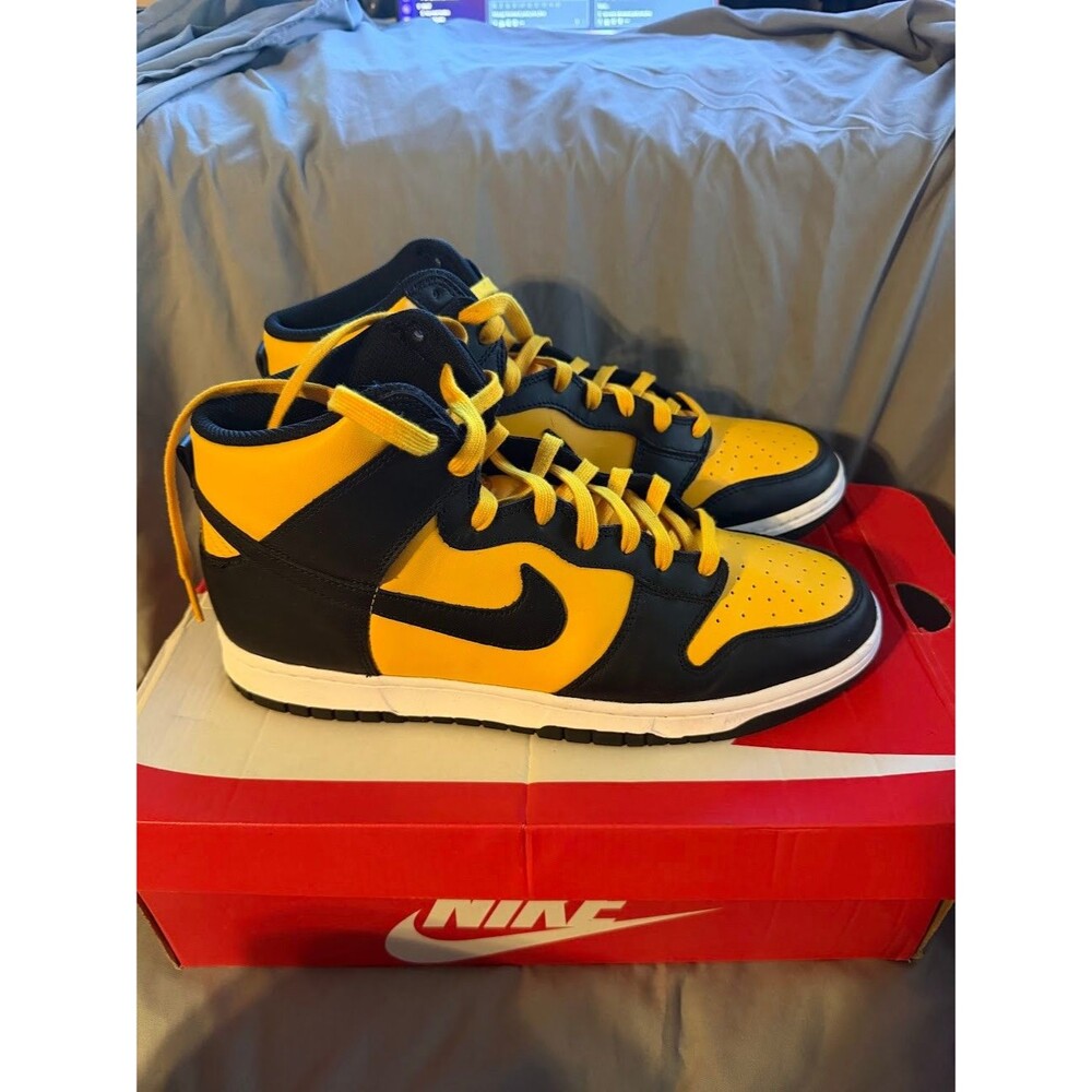 Nike Dunk High Retro Reverse Goldenrod DD1399-700 Black Gold Men's Size 12